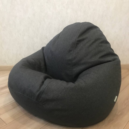 Кресло-мешок из черной рогожки