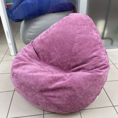 Кресло-мешок из шенилла розового цвета